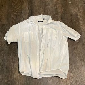 Medium - Off White - Short Sleeve - Button Down Shirt